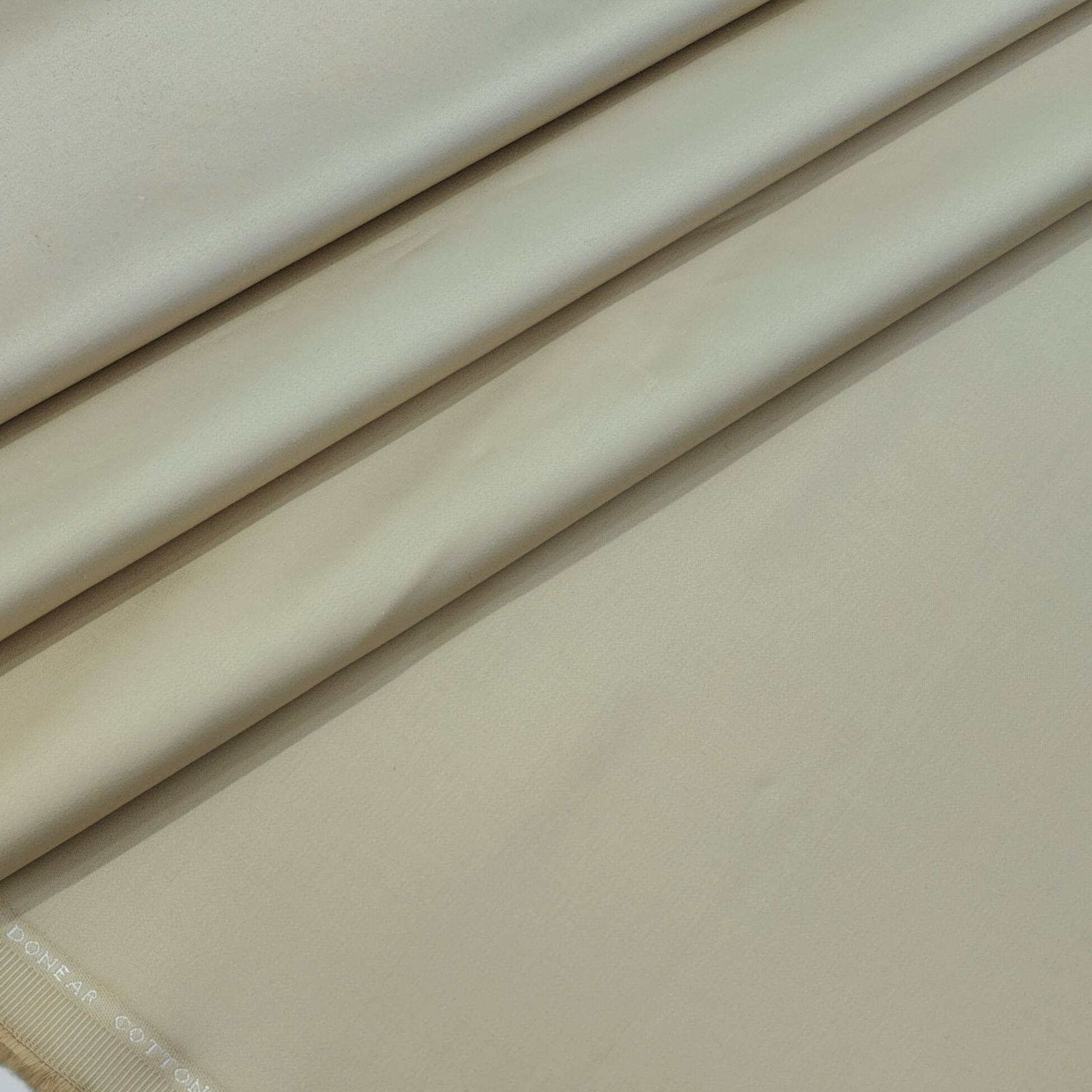 Trouser Fabric Donear LA Finish Lycra Pure Cotton Plain Colour Latte Brown